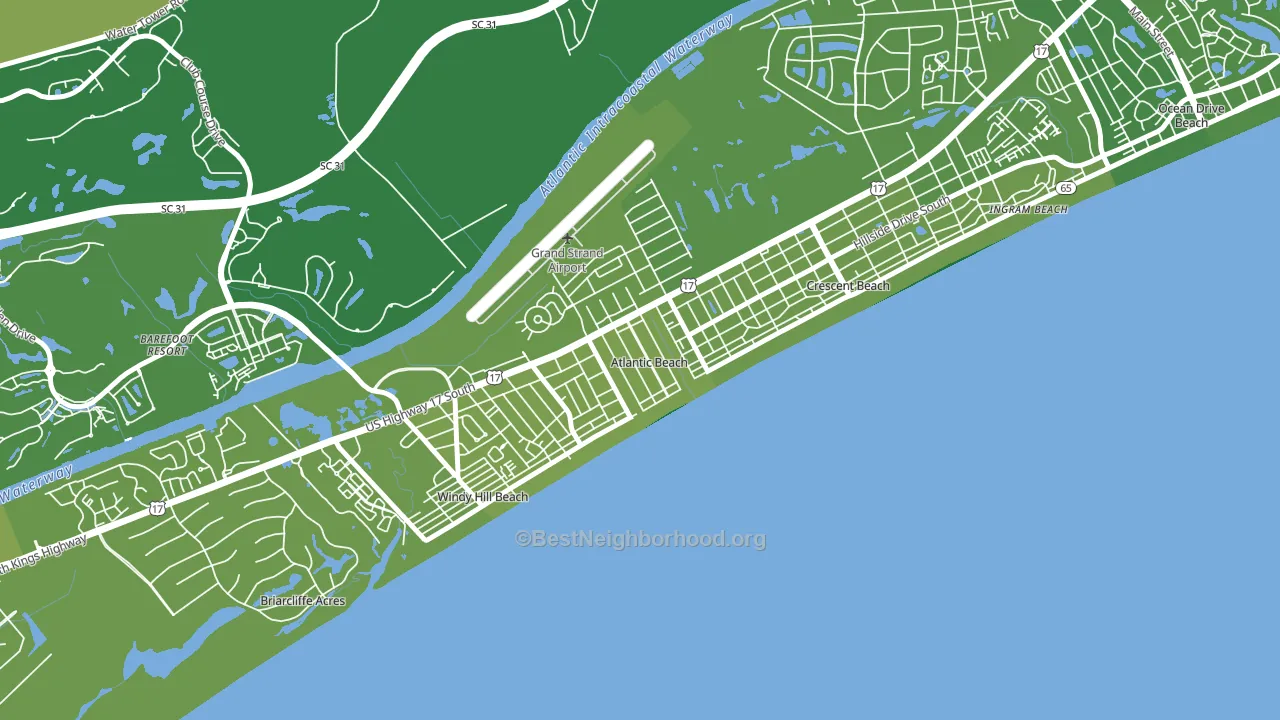 Atlantic Beach, SC block-group voter-turnout map