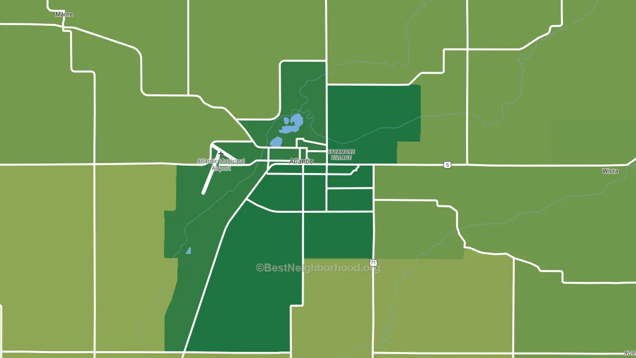Atlantic, IA block-group voter-turnout map