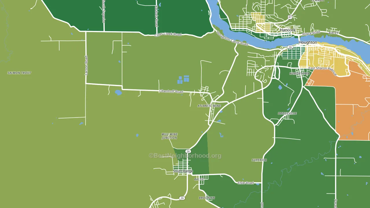 Atlantic Mine, MI block-group voter-turnout map