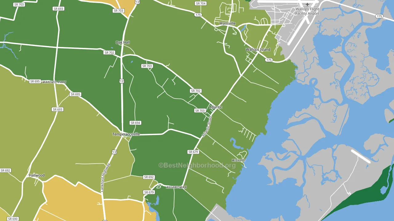 Atlantic, VA block-group voter-turnout map