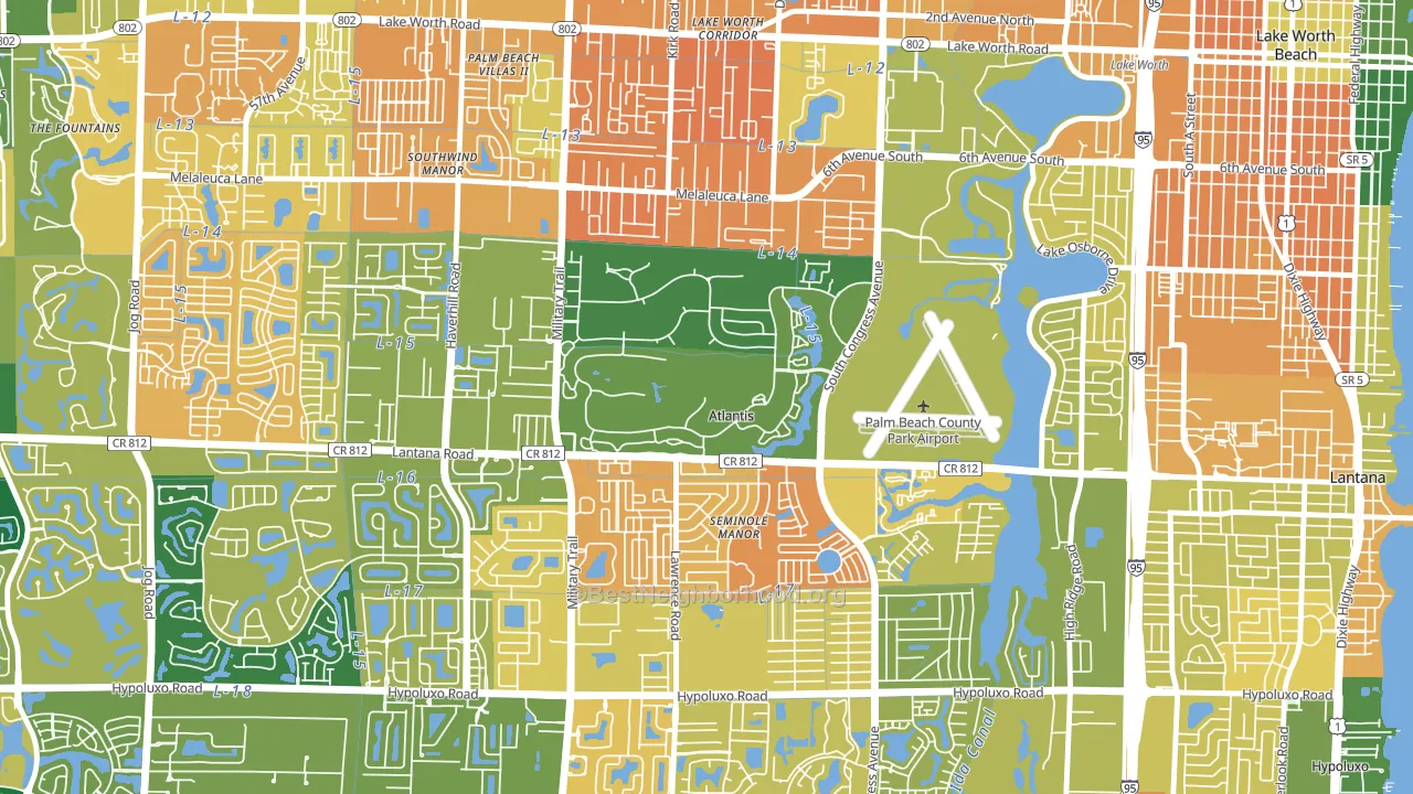 Atlantis, FL block-group voter-turnout map