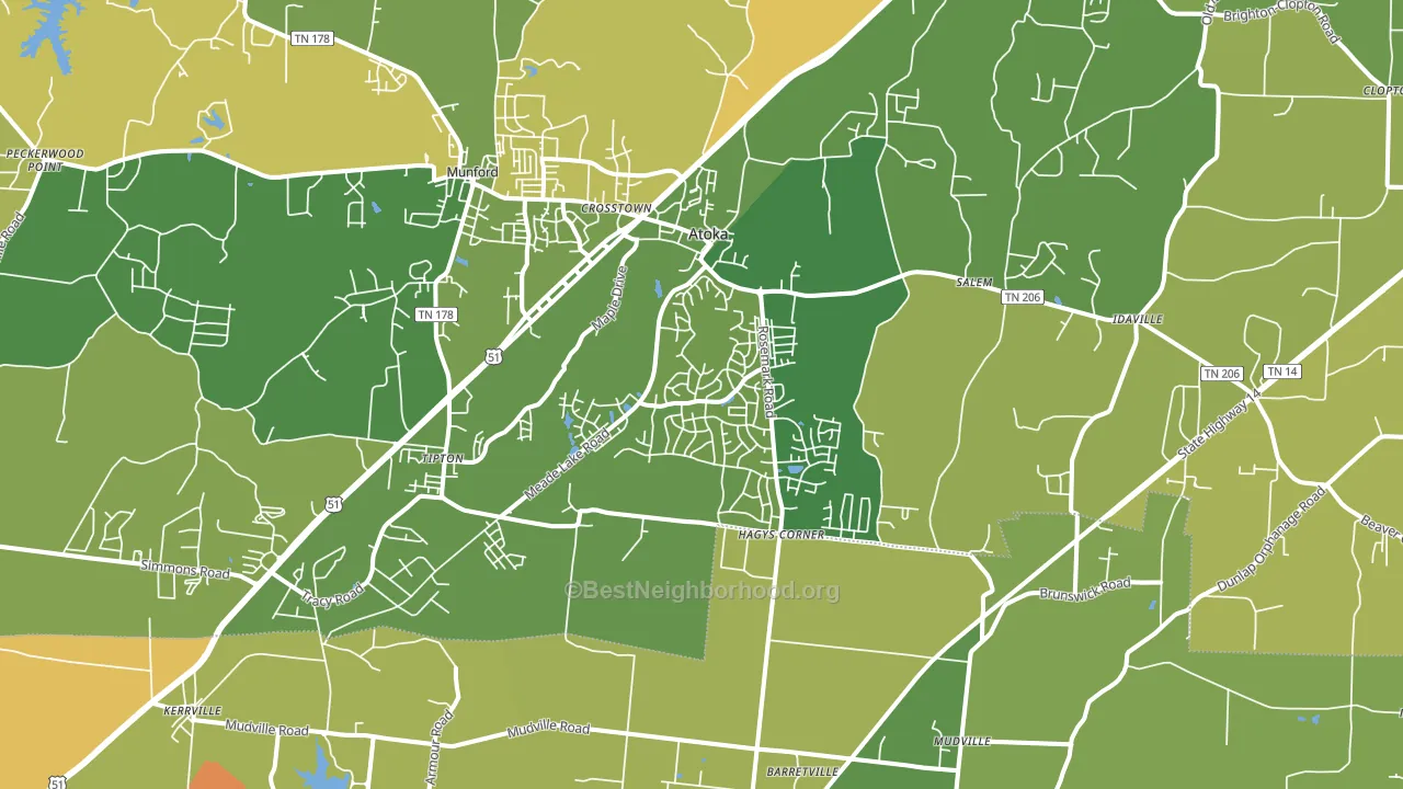 Atoka, TN block-group voter-turnout map
