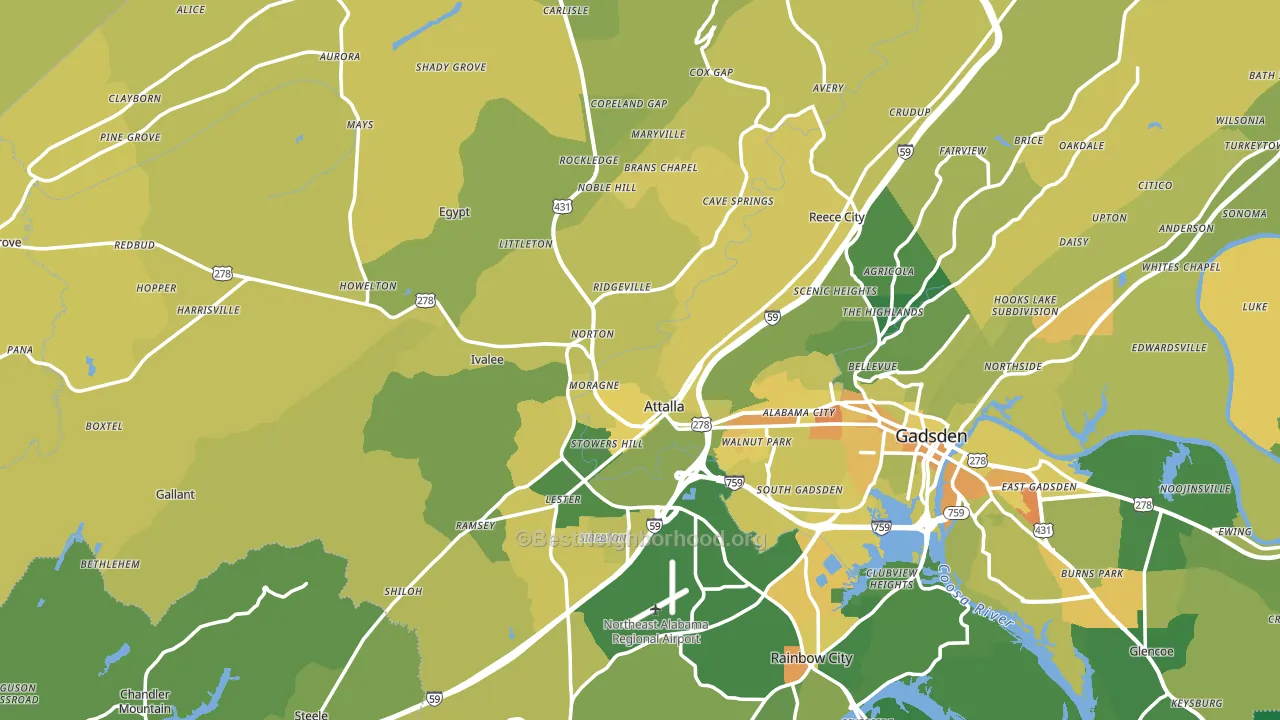Attalla, AL block-group voter-turnout map
