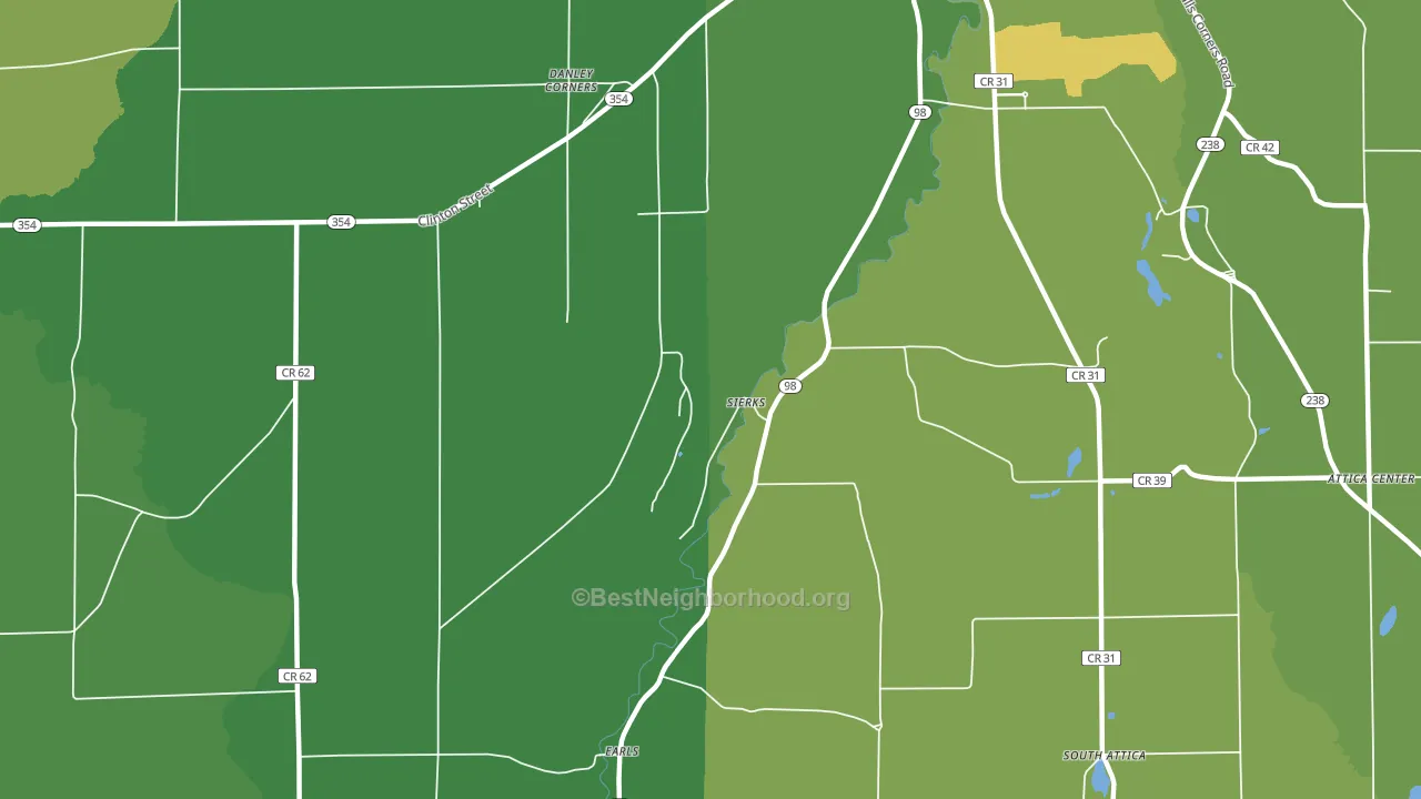 Attica Center, NY block-group voter-turnout map