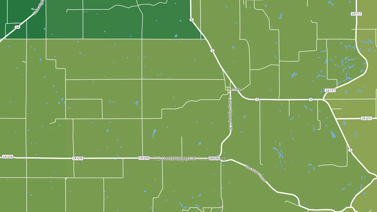 Attica, IA block-group voter-turnout map