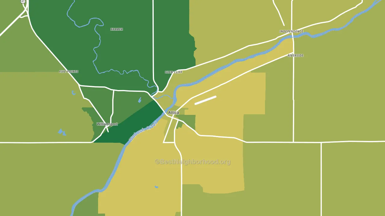 Attica, IN block-group voter-turnout map