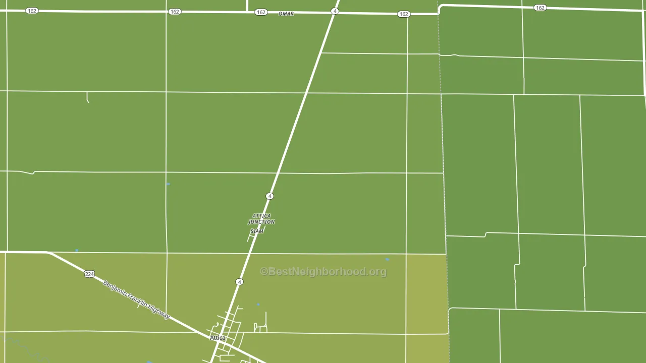 Attica Junction, OH block-group voter-turnout map