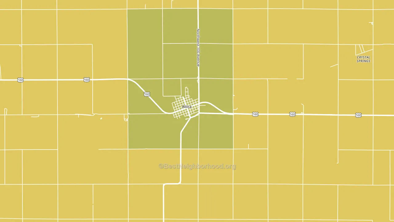 Attica, KS block-group voter-turnout map