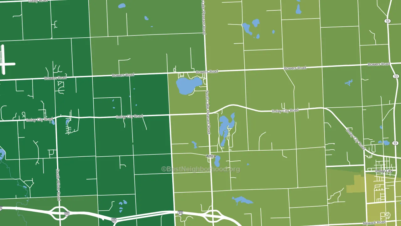 Attica, MI block-group voter-turnout map