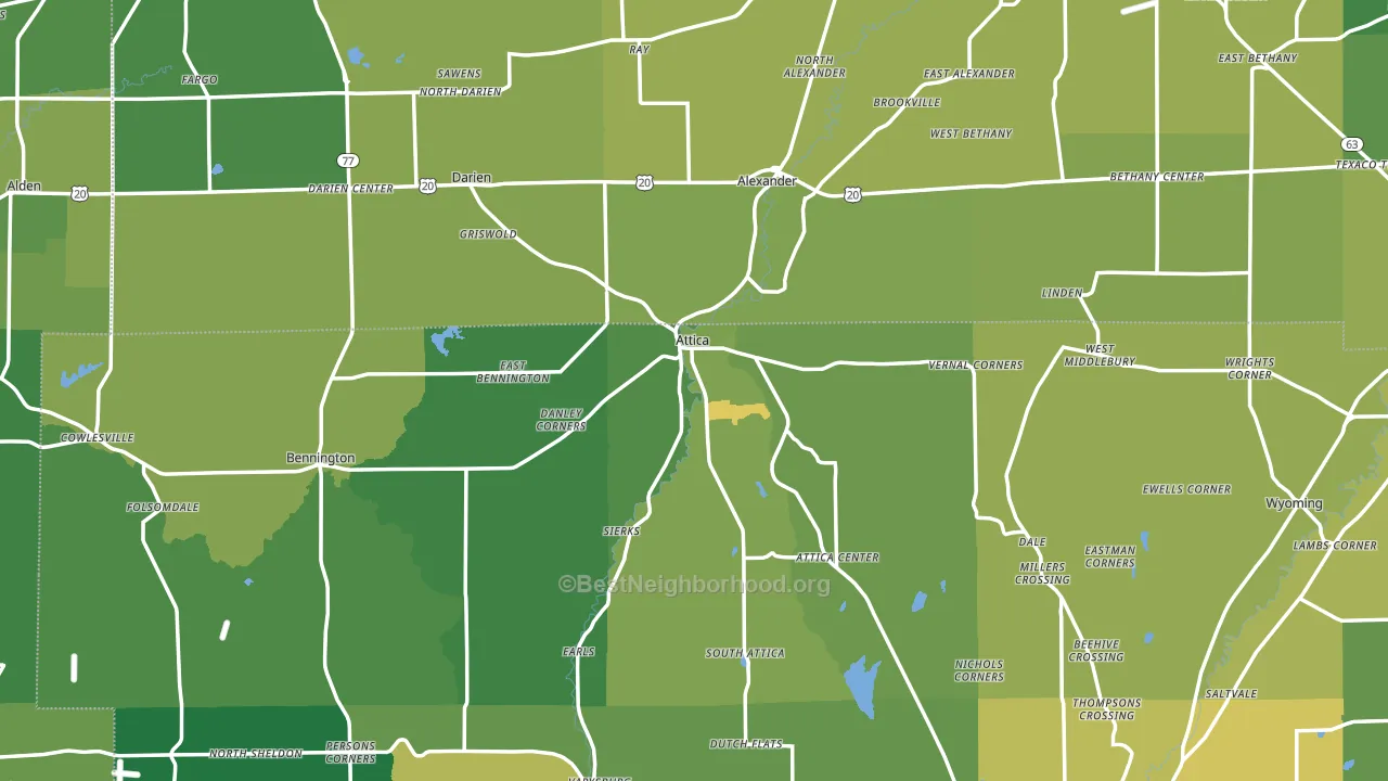 Attica, NY block-group voter-turnout map