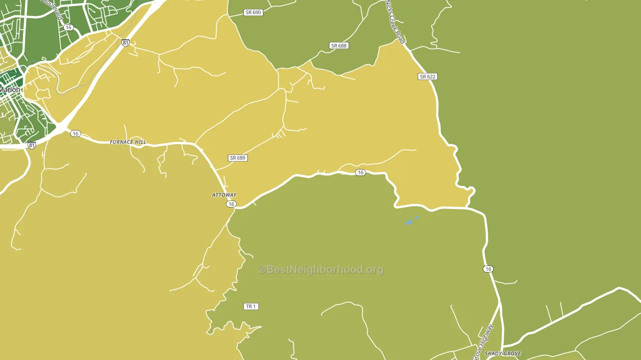 Attoway, VA block-group voter-turnout map