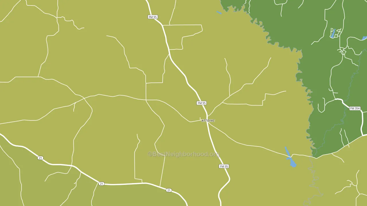 Attoyac, TX block-group voter-turnout map