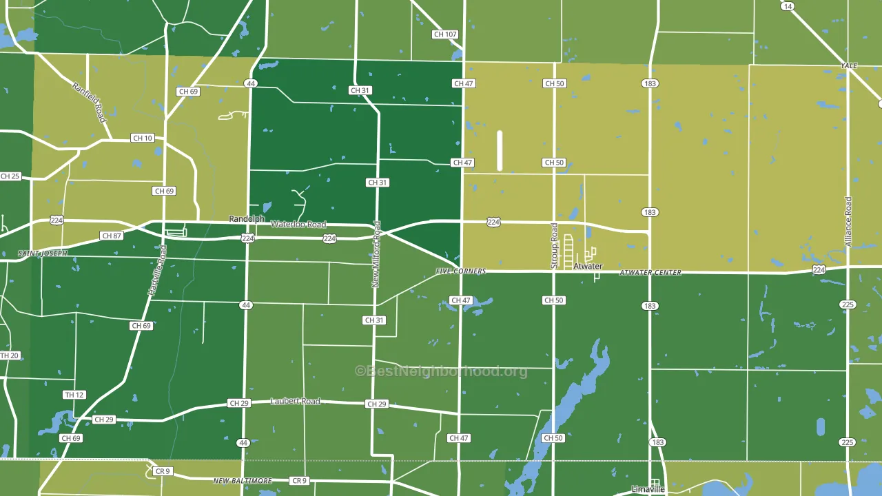 Atwater, OH block-group voter-turnout map