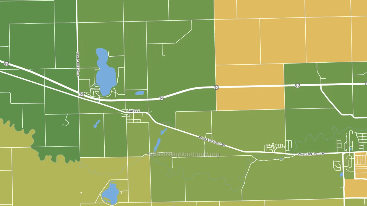 Atwood, IN block-group voter-turnout map