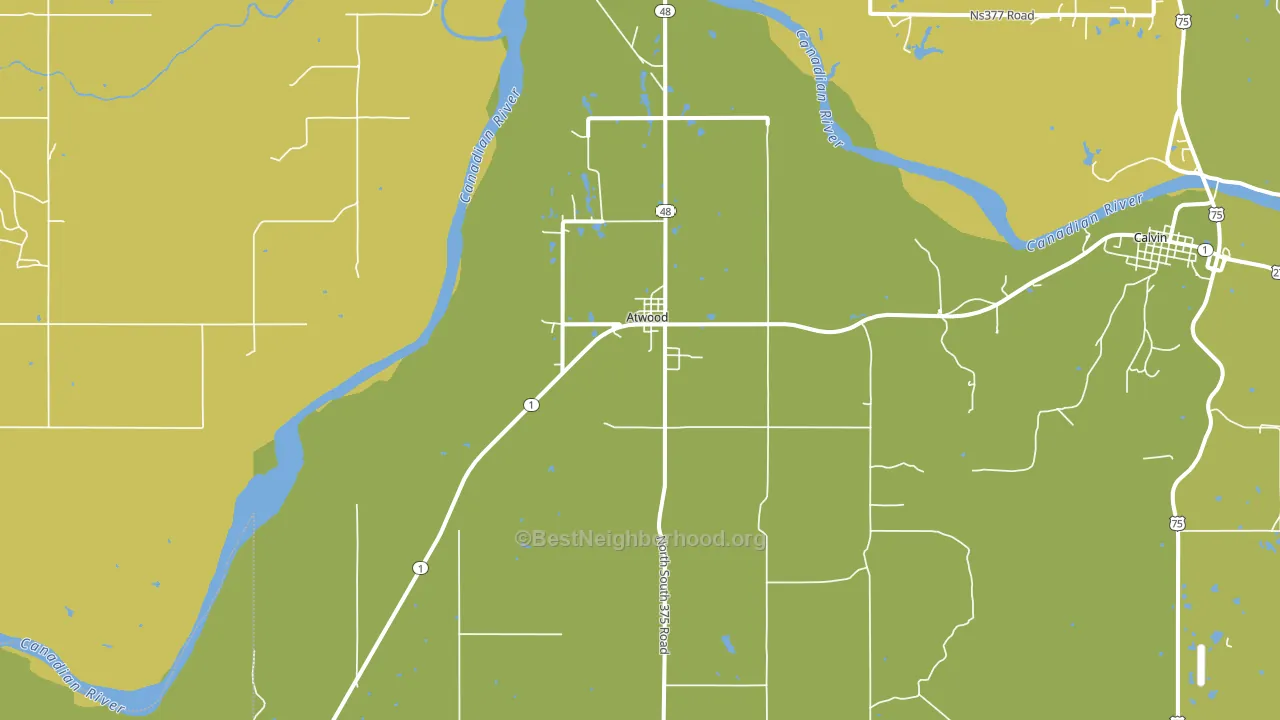 Atwood, OK block-group voter-turnout map