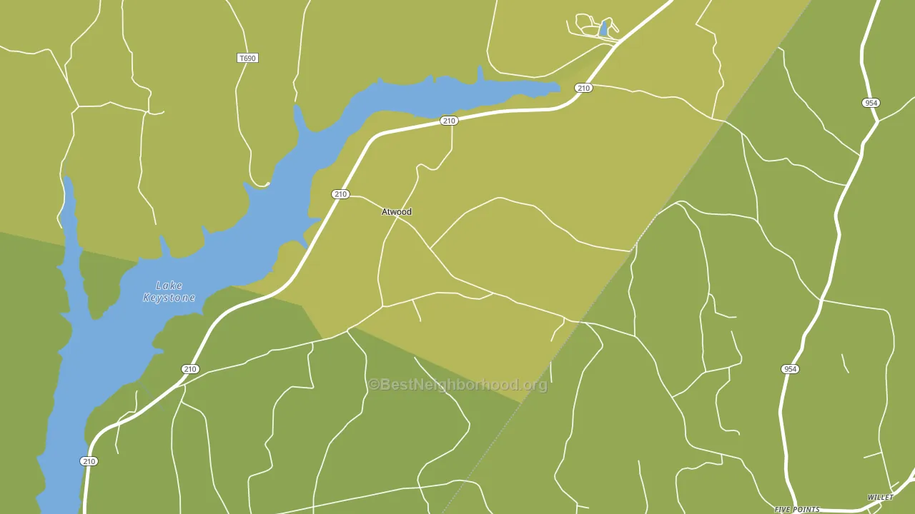 Atwood, PA block-group voter-turnout map