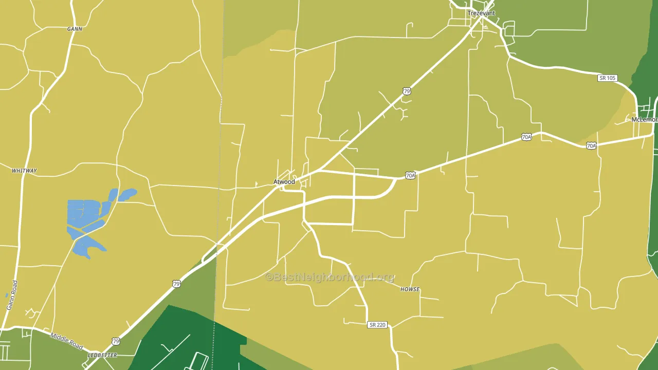 Atwood, TN block-group voter-turnout map