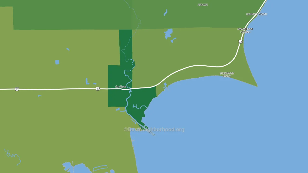 Au Gres, MI block-group voter-turnout map