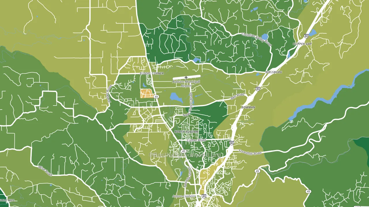Auburn, CA block-group voter-turnout map
