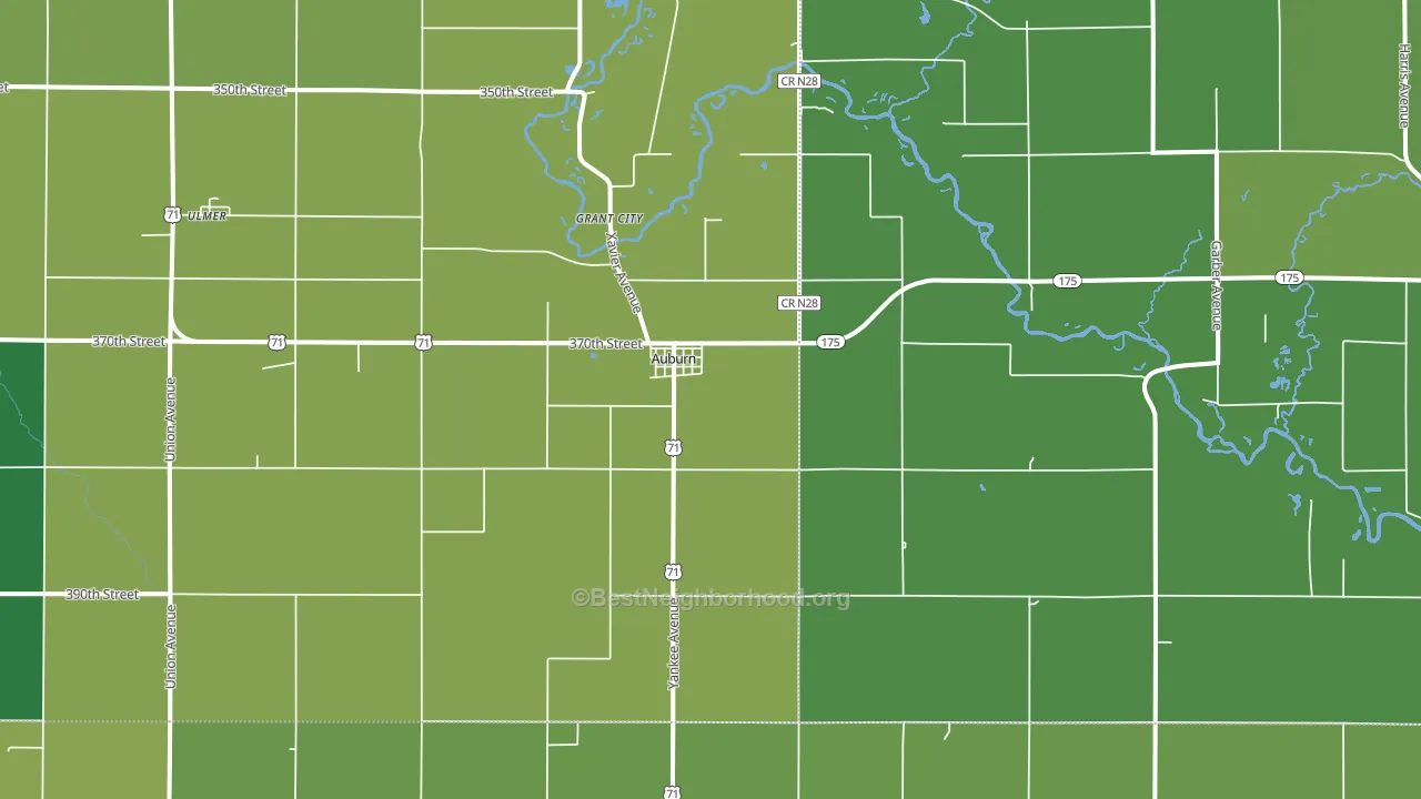 Auburn, IA block-group voter-turnout map
