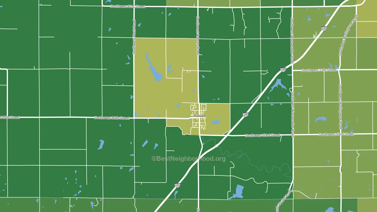 Auburn, KS block-group voter-turnout map