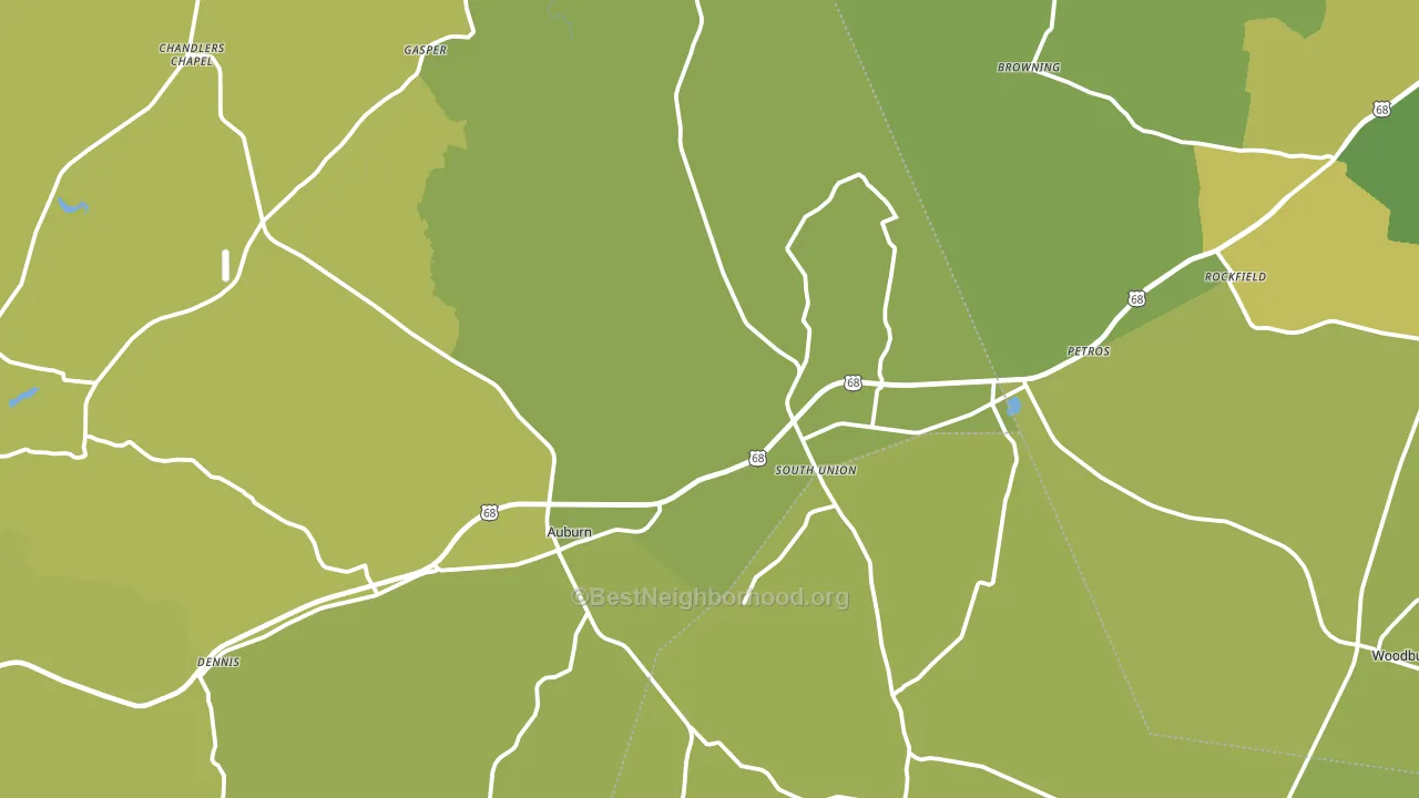 Auburn, KY block-group voter-turnout map