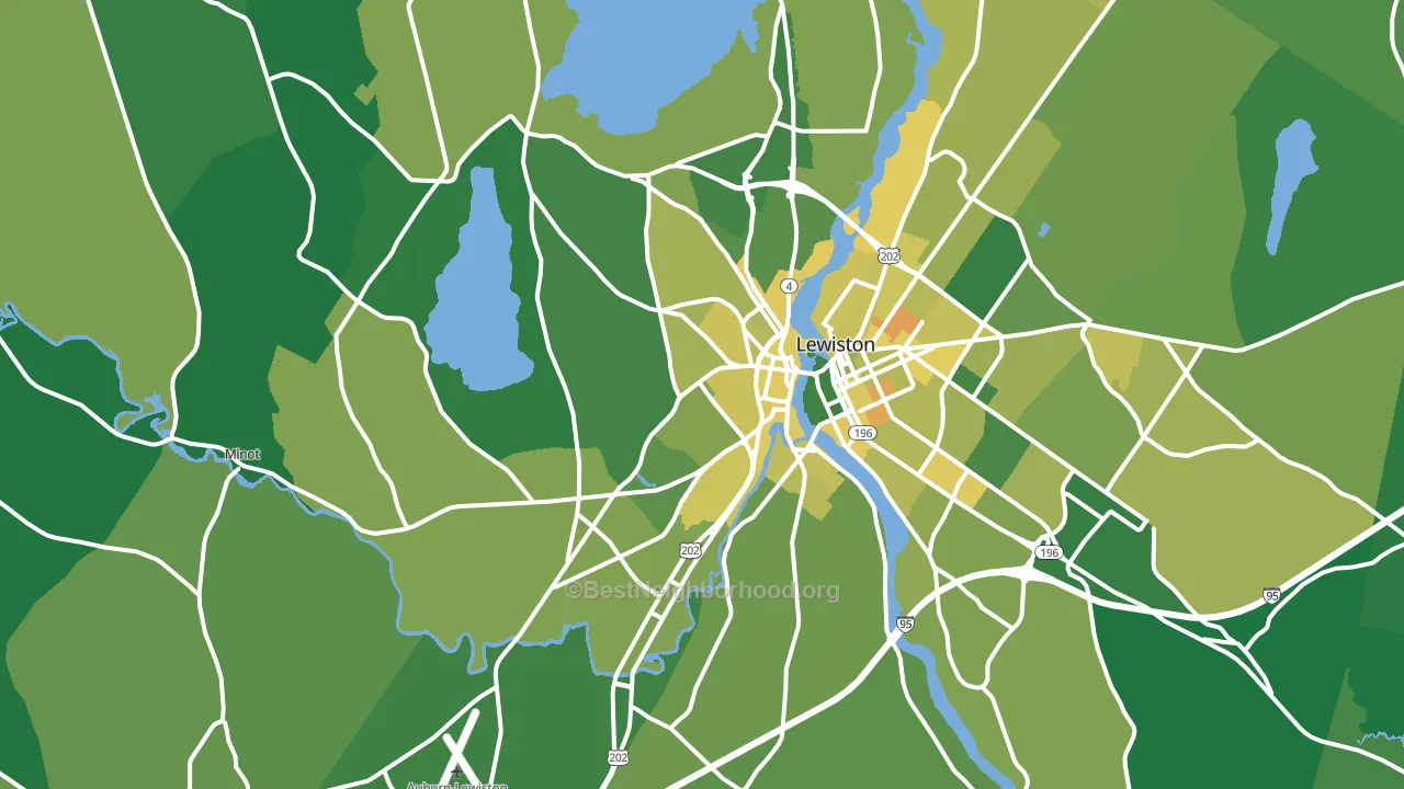 Auburn, ME block-group voter-turnout map