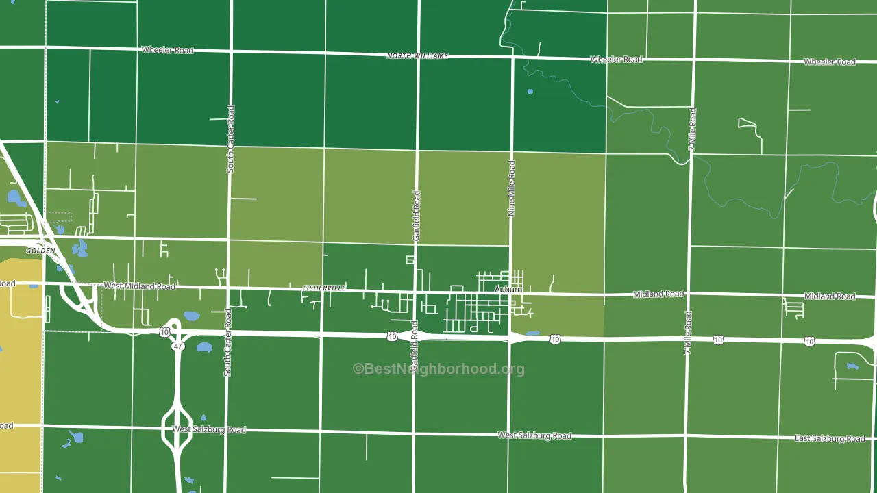 Auburn, MI block-group voter-turnout map