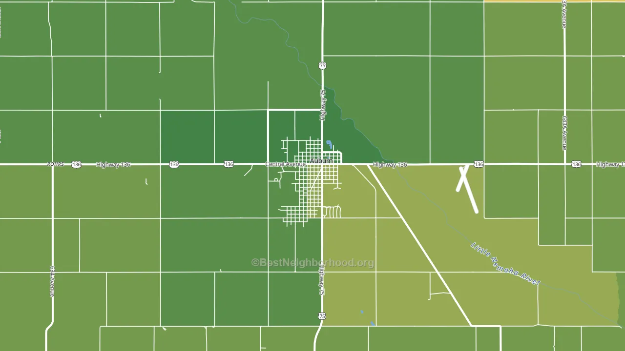 Auburn, NE block-group voter-turnout map