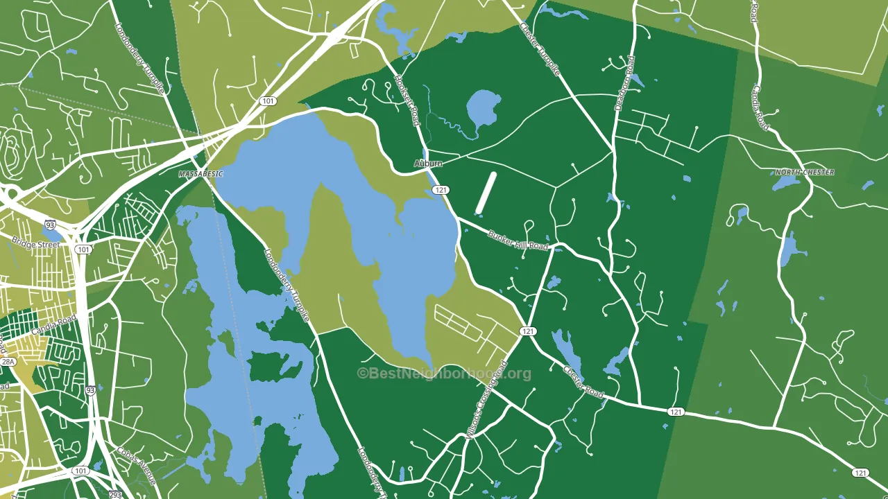 Auburn, NH block-group voter-turnout map