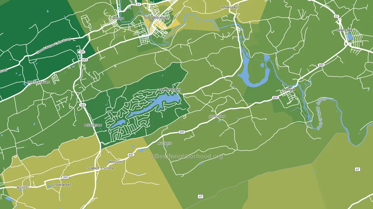 Auburn, PA block-group voter-turnout map