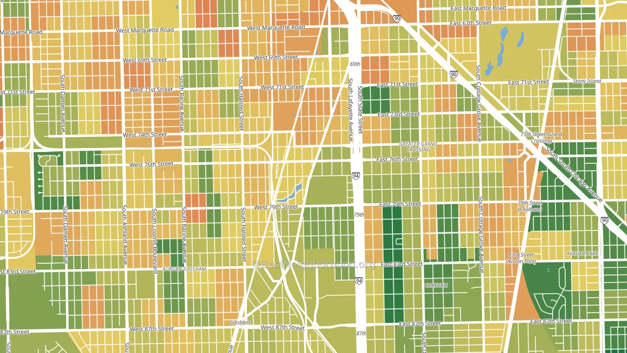 Auburn Park, Chicago, IL block-group voter-turnout map