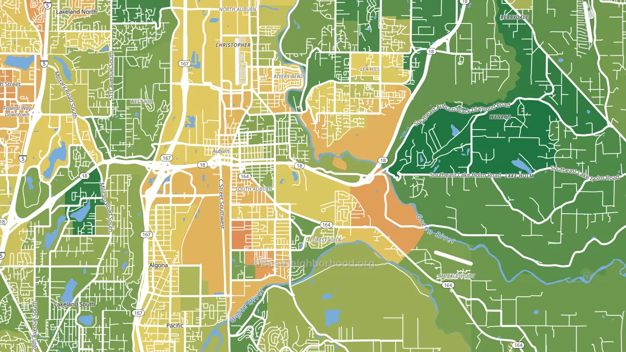 Auburn, WA block-group voter-turnout map