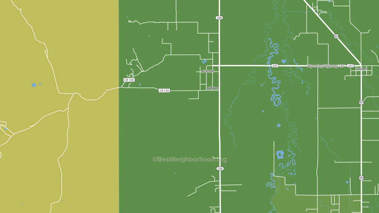 Auburn, WY block-group voter-turnout map