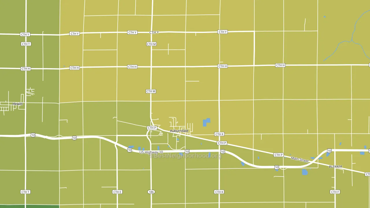 Auburndale, WI block-group voter-turnout map