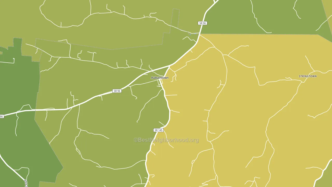 Auburntown, TN block-group voter-turnout map