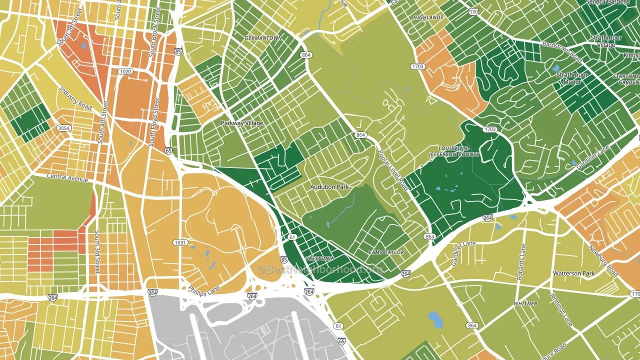 Audubon Park, KY block-group voter-turnout map