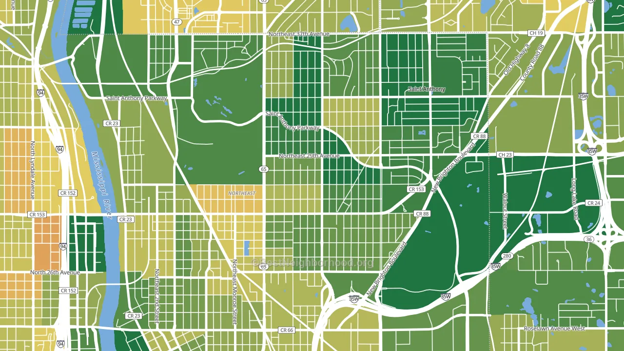 Audubon Park, Minneapolis, MN block-group voter-turnout map