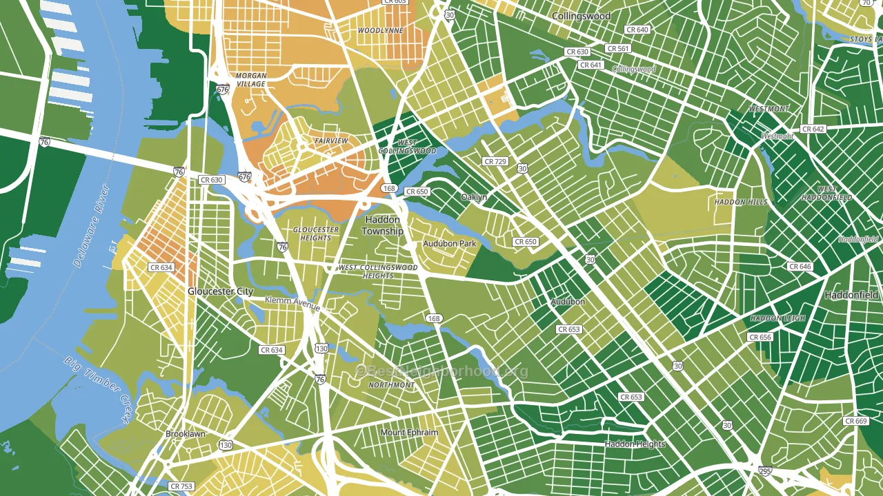 Audubon Park, NJ block-group voter-turnout map
