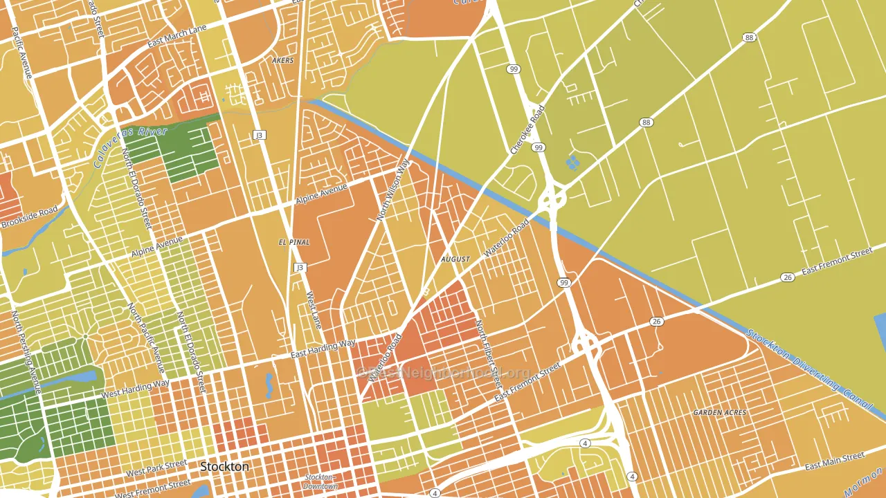 August, CA block-group voter-turnout map