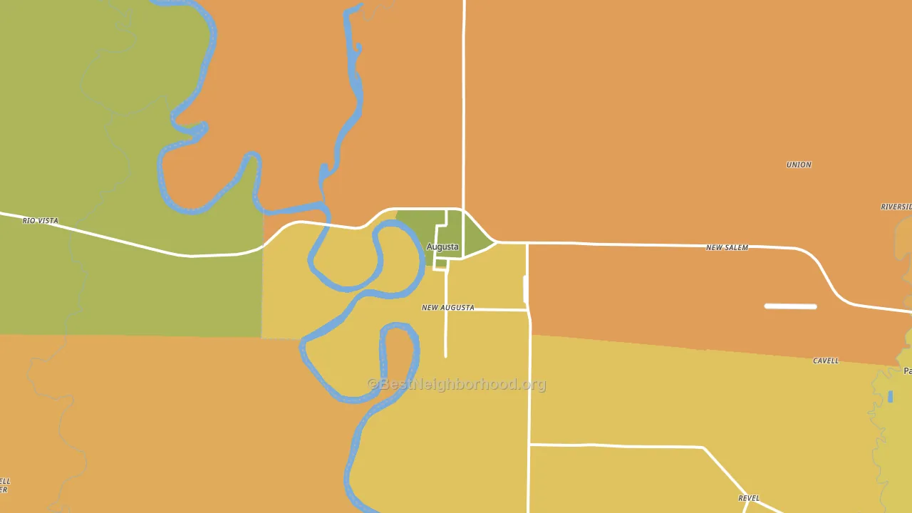 Augusta, AR block-group voter-turnout map