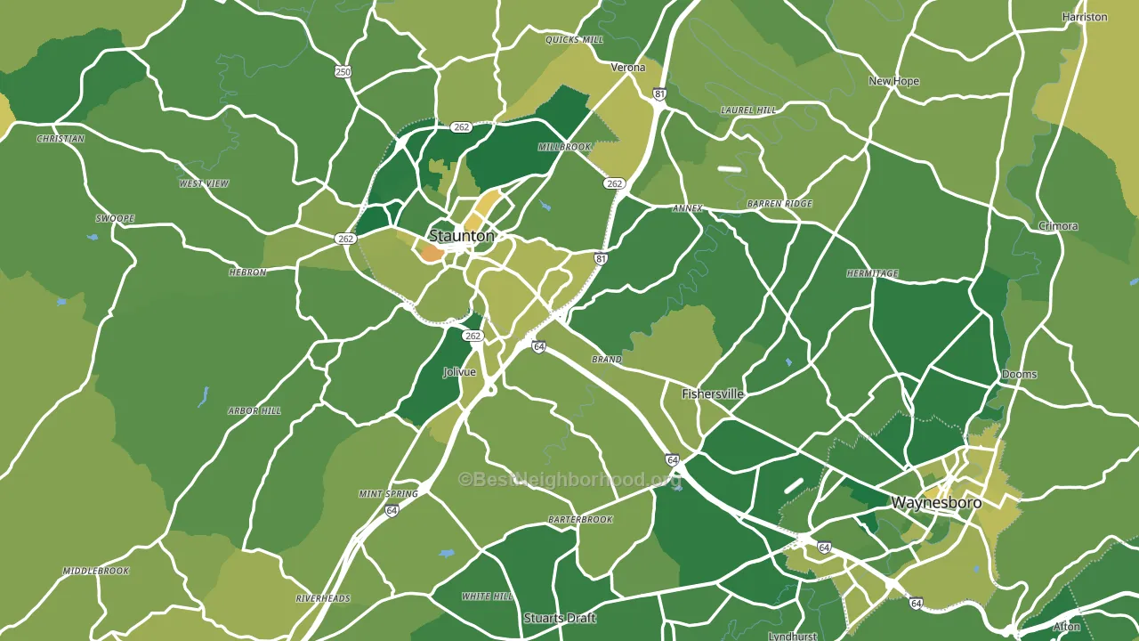 Augusta County, VA block-group voter-turnout map