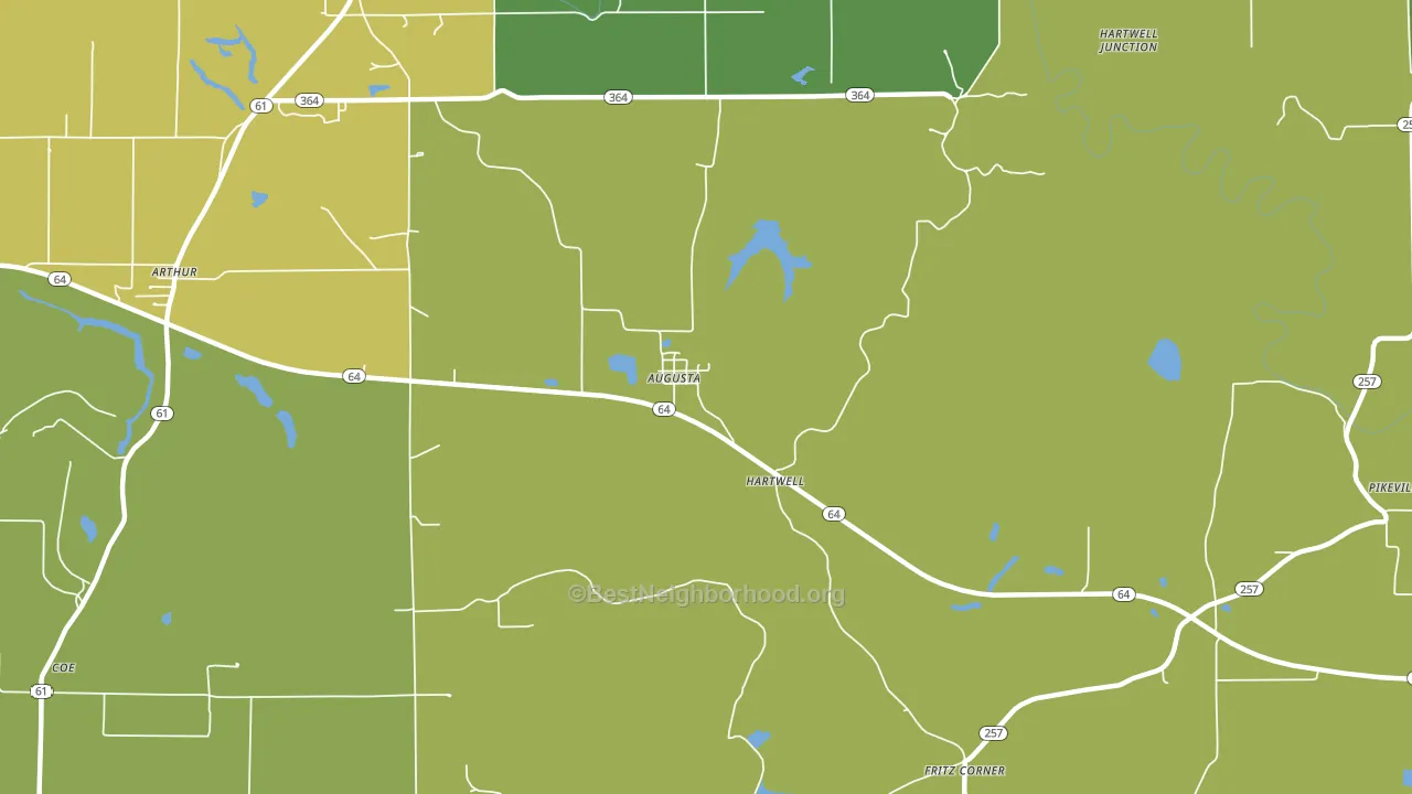 Augusta, IN block-group voter-turnout map