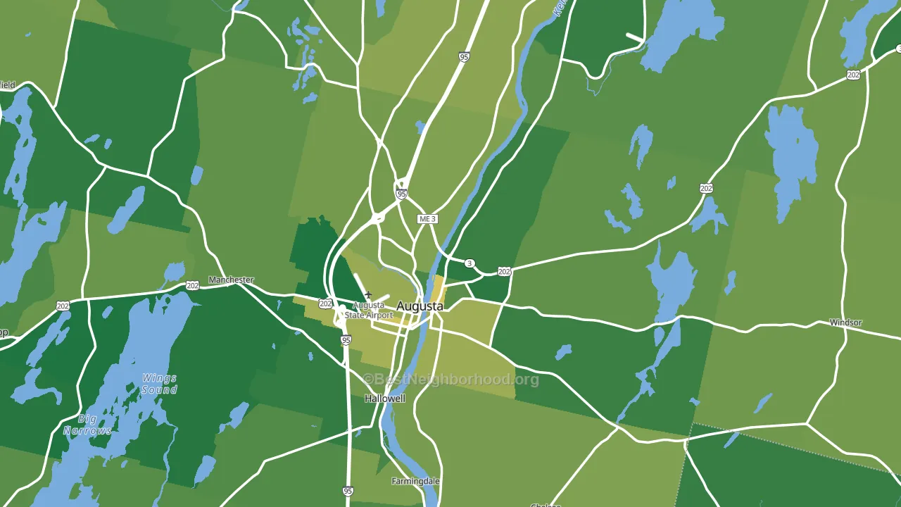 Augusta, ME block-group voter-turnout map
