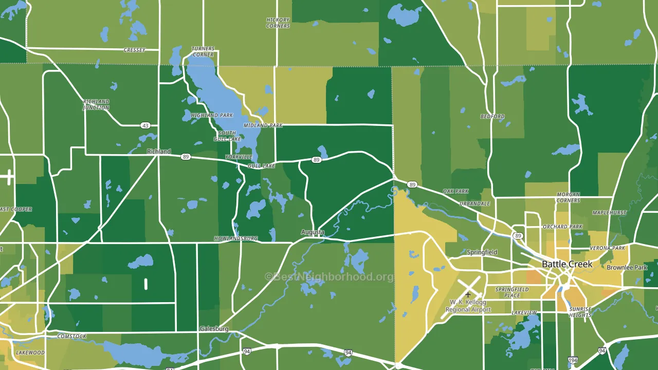 Augusta, MI block-group voter-turnout map