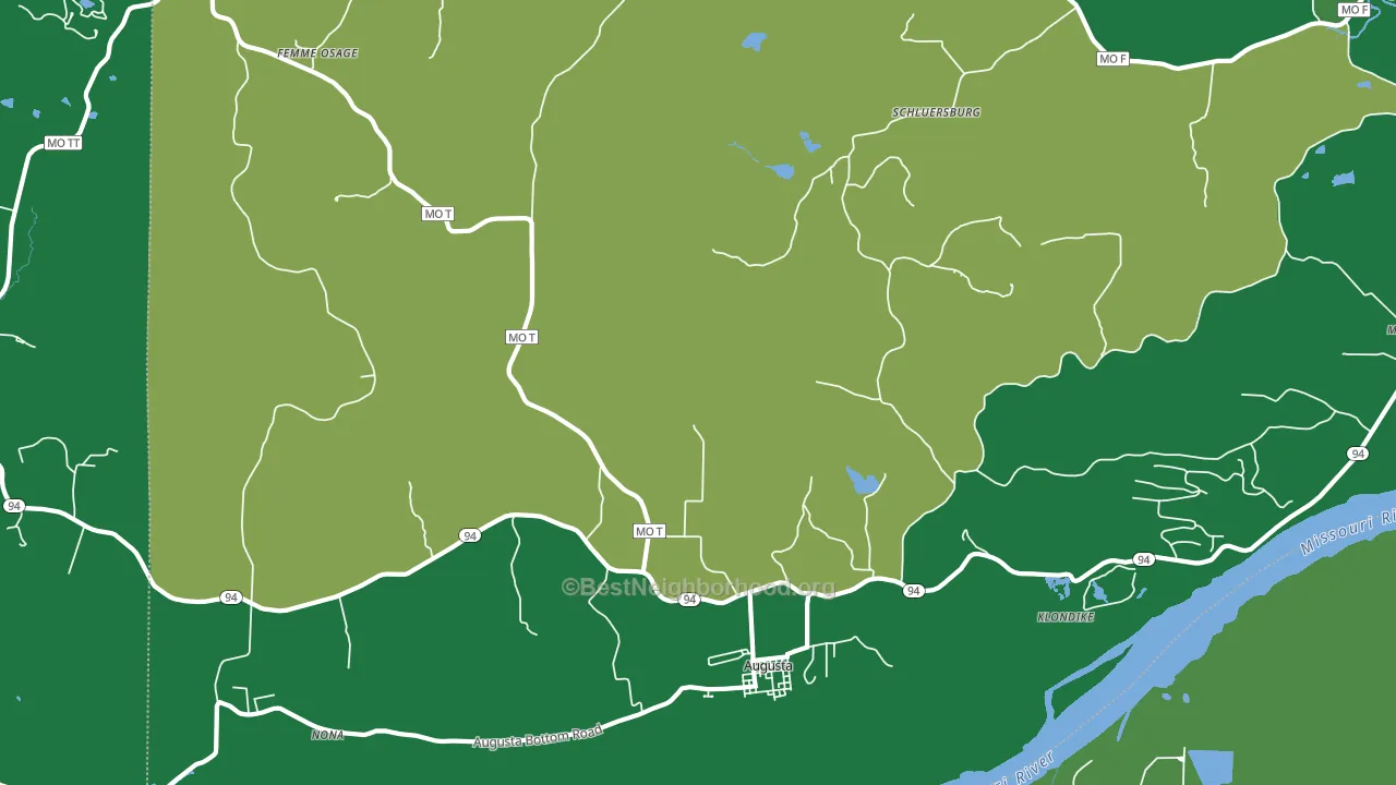 Augusta, MO block-group voter-turnout map