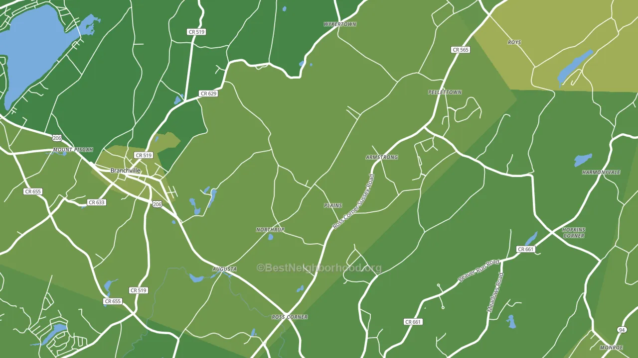 Augusta, NJ block-group voter-turnout map