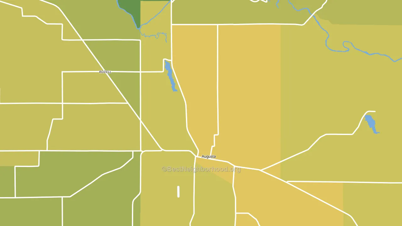 Augusta, WI block-group voter-turnout map