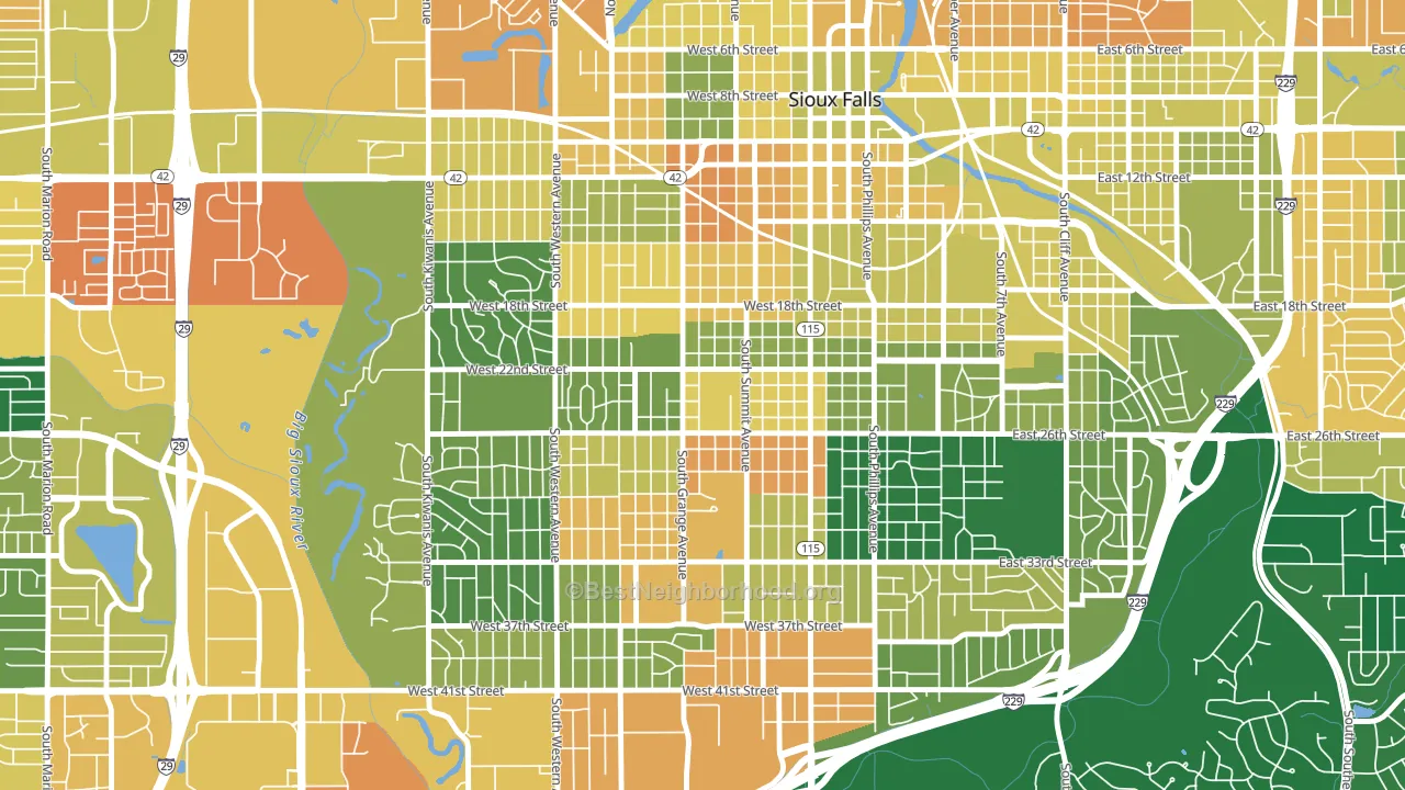 Augustana, Sioux Falls, SD block-group voter-turnout map