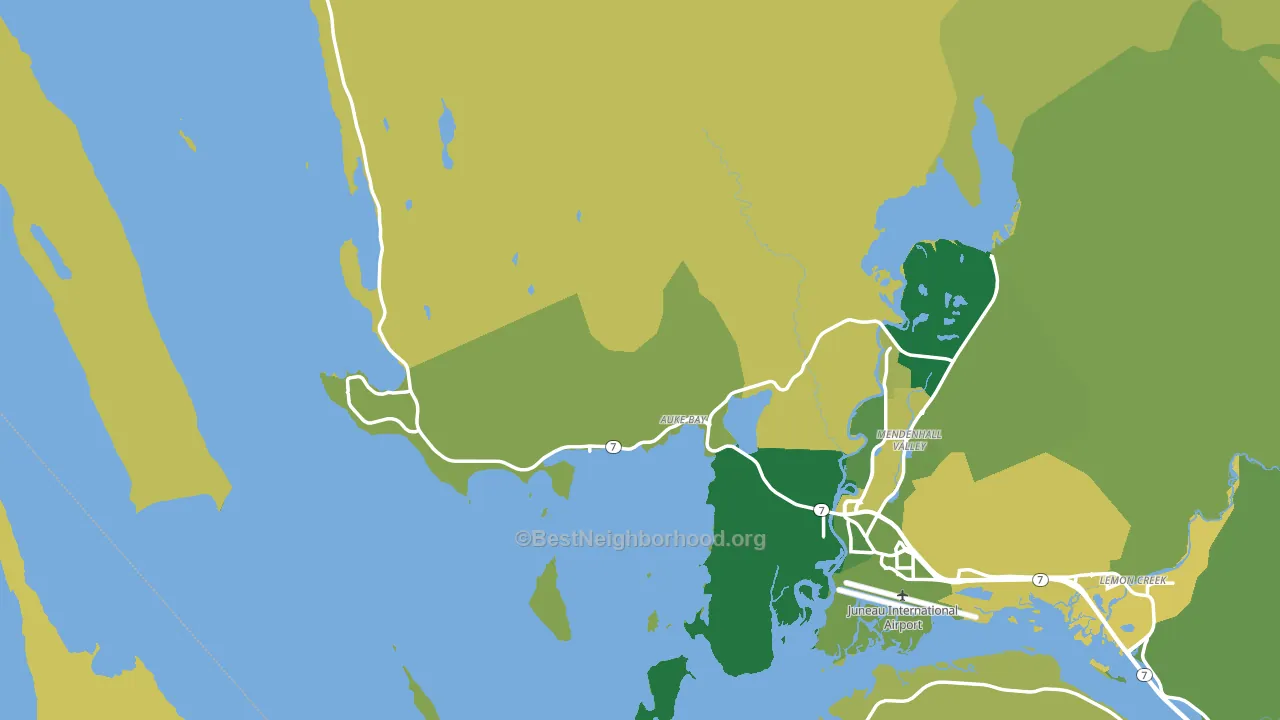 Auke Bay, AK block-group voter-turnout map